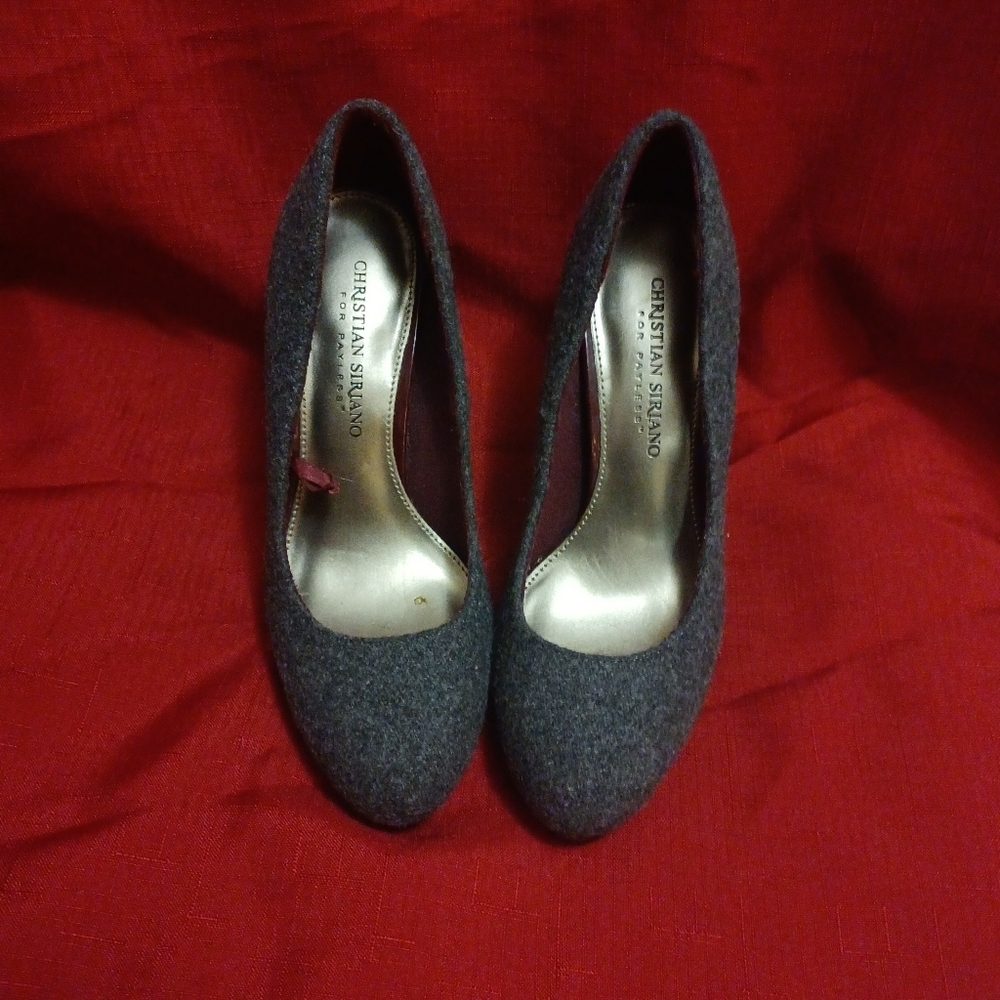 Christian Siriano x Payless Gray Wool Pumps Sz 6